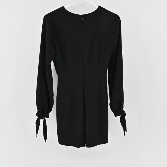 INTERMIX Romper Womens Size Medium Black Tie Front Cut Out Long Sleeve Goth Punk - Picture 7 of 16